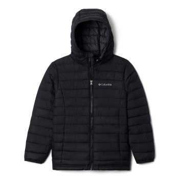 Columbia Jas Jongens, Powder Lite Hooded Zwart, 61CZPGODI